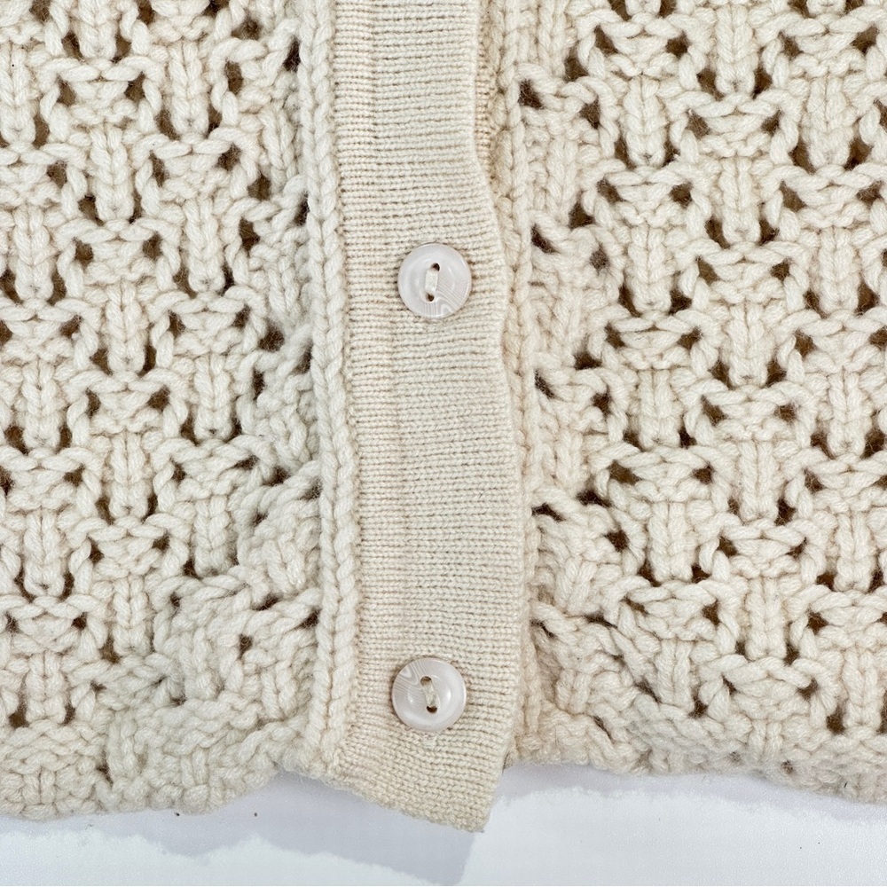 Vince Cashmere Cardigan XS Open Knit Lightweight Cream - Picture 5 of 11